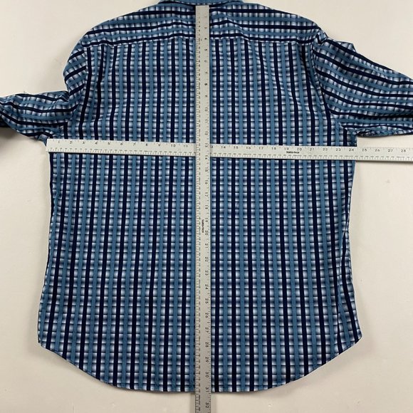 Bugatchi Shaped Fit Shirt Mens XXL Blue Cotton 2XL - Picture 4 of 9